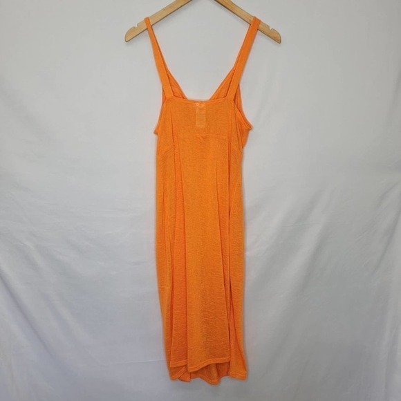 TIME and Tru Orange Longer thin Dress button up bathing suit cover up - Picture 8 of 12